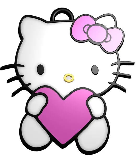 Móc khóa Hello Kitty ôm trái tim xinh xắn cho người yêu thương - Image 1