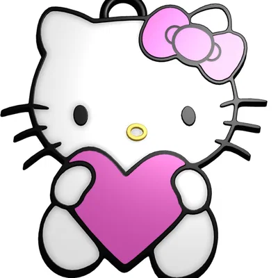 Móc khóa Hello Kitty ôm trái tim xinh xắn cho người yêu thương
