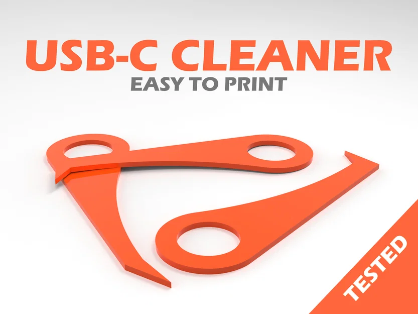 Dụng cụ vệ sinh cổng sạc USB-C và thiết bị điện tử in 3D - Image 1