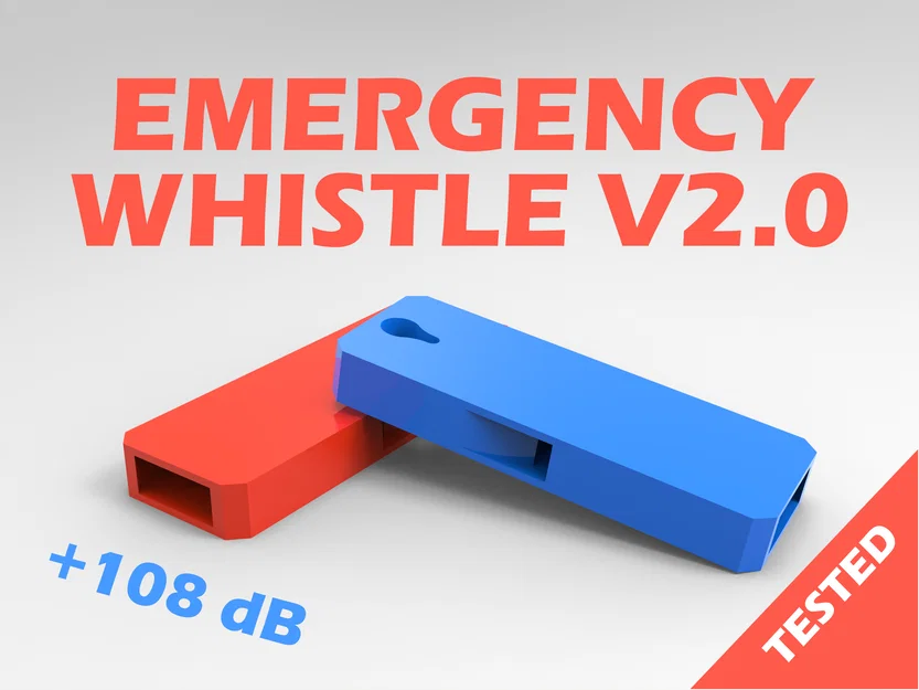 Còi báo động khẩn cấp V2.0 (Emergency Whistle) - Thiết kế dễ in 3D - Image 1