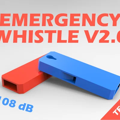 Còi báo động khẩn cấp V2.0 (Emergency Whistle) - Thiết kế dễ in 3D