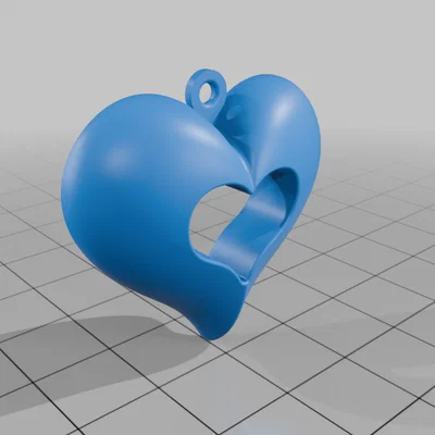 Mô hình 3D trái tim làm mặt dây chuyền và bông tai Valentine
