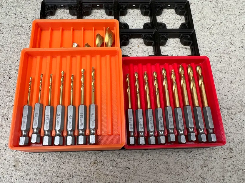 Giá đỡ mũi khoan lục giác Gridfinity xếp chồng được - Image 3