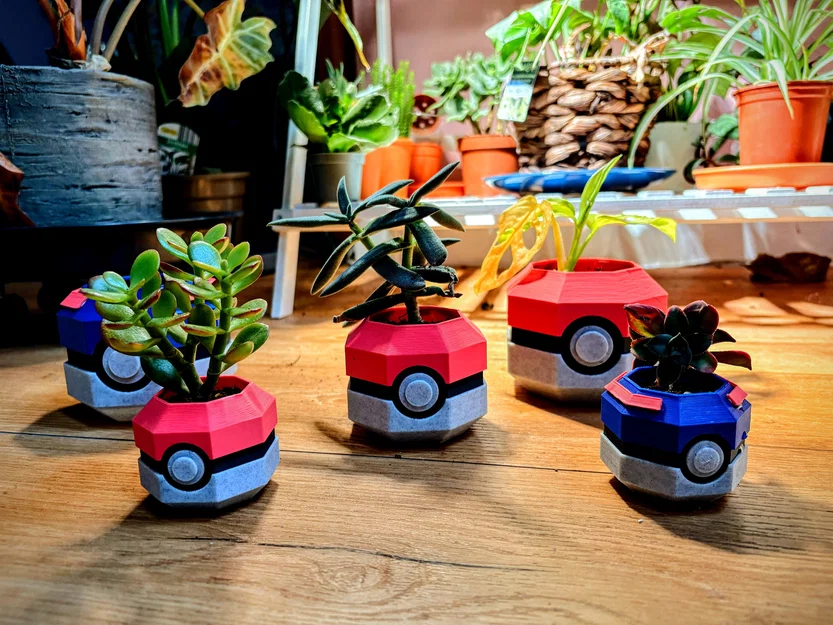 Chậu cây Pokeball phong cách Lowpoly - Image 2