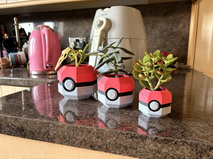 Chậu cây Pokeball phong cách Lowpoly - Image 3