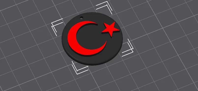 Móc khóa hình quốc kỳ Thổ Nhĩ Kỳ (Türk Bayrağı) in 3D đẹp mắt - Image 1