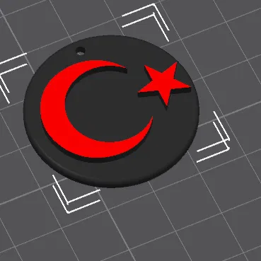 Móc khóa hình quốc kỳ Thổ Nhĩ Kỳ (Türk Bayrağı) in 3D đẹp mắt