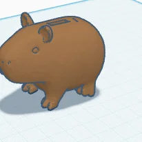 Mô hình 3D ống heo tiết kiệm hình Capybara dễ thương