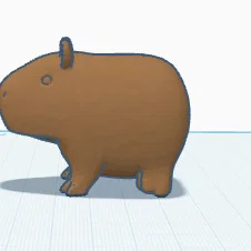 Mô hình 3D ống heo tiết kiệm hình Capybara dễ thương