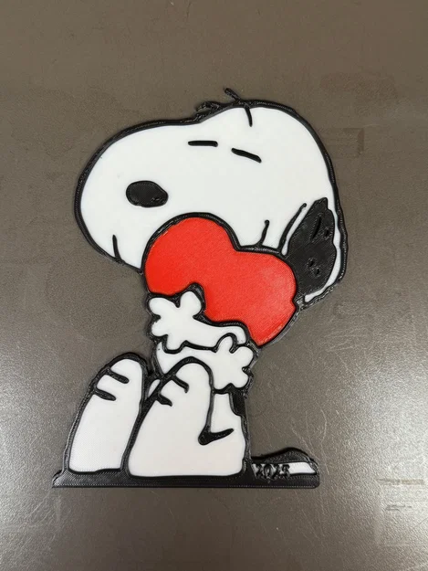 Mô hình trang trí Snoopy Valentine in 3D độc đáo - Image 1