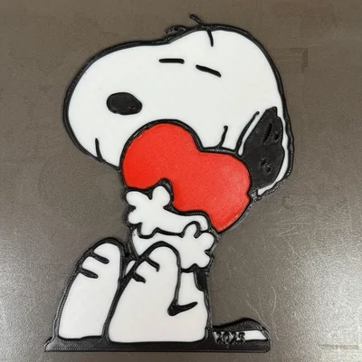 Mô hình trang trí Snoopy Valentine in 3D độc đáo