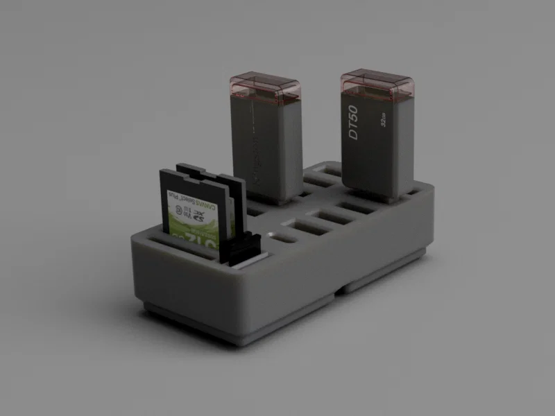 Khay Đựng USB và Thẻ Nhớ Gridfinity 2x1 Gọn Gàng Tiện Lợi - Image 1