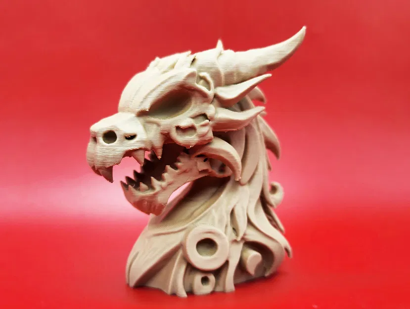 Tượng đầu rồng chạm khắc nghệ thuật độc đáo cho người yêu 3D - Image 1