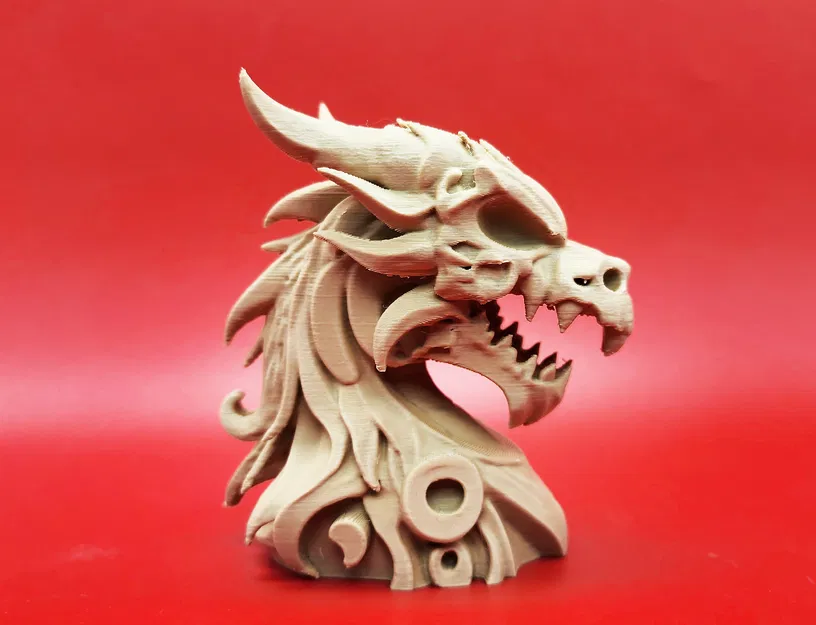 Tượng đầu rồng chạm khắc nghệ thuật độc đáo cho người yêu 3D - Image 3