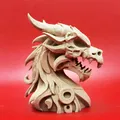 Tượng đầu rồng chạm khắc nghệ thuật độc đáo cho người yêu 3D - Thumbnail 3