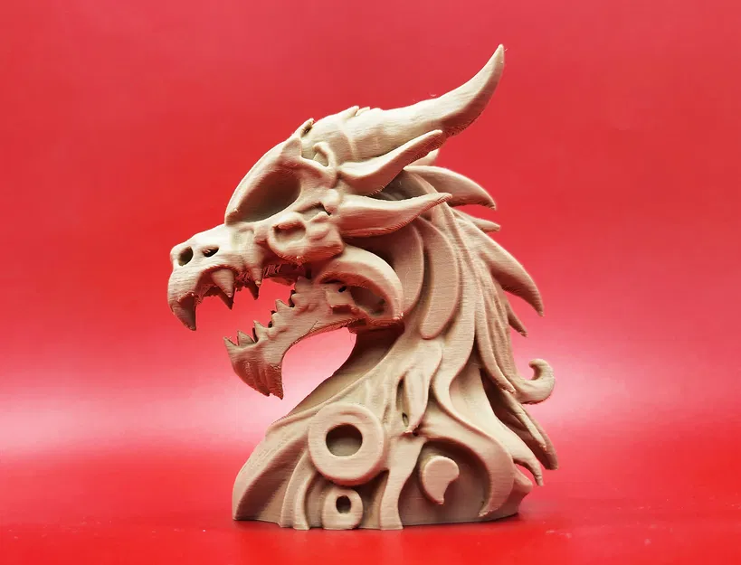 Tượng đầu rồng chạm khắc nghệ thuật độc đáo cho người yêu 3D - Image 4