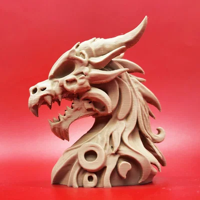 Tượng đầu rồng chạm khắc nghệ thuật độc đáo cho người yêu 3D