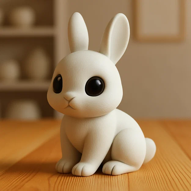Mô hình chú thỏ Bunny 3D xinh xắn dùng trang trí bàn làm việc - Image 1