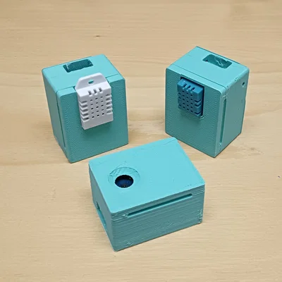 OpenSCAD - Vỏ bảo vệ D1 Mini kèm nắp cho các loại cảm biến nhiệt độ