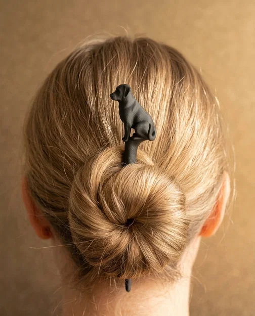 Trâm cài tóc hình chú chó Labrador in 3D độc đáo - Image 1