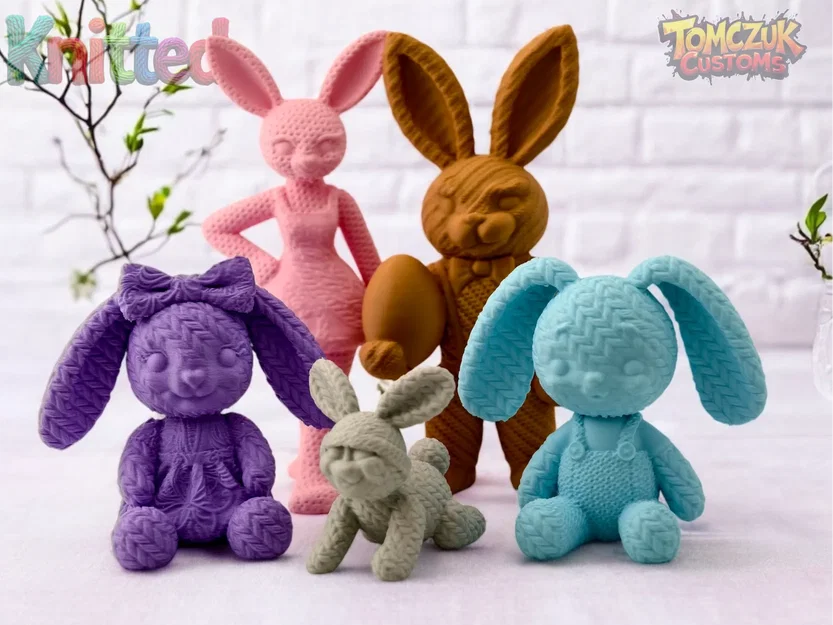 Gia đình Thỏ Phục Sinh Dễ Thương – Bộ Sưu Tập Len Đan - Image 1