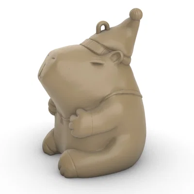 Mô hình trang trí Capybara Giáng sinh Santipaw