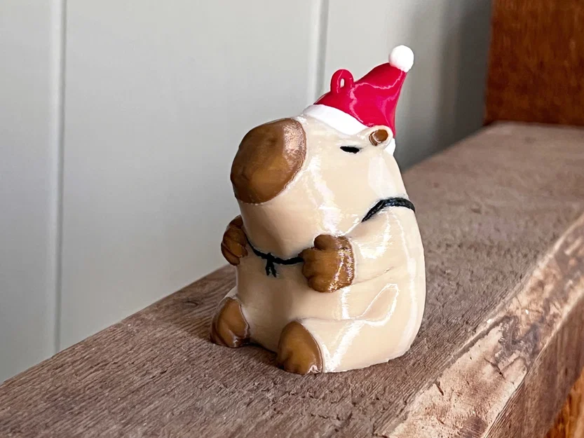 Mô hình trang trí Capybara Giáng sinh Santipaw - Image 3