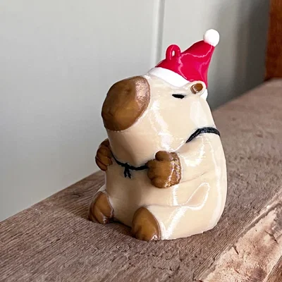 Mô hình trang trí Capybara Giáng sinh Santipaw