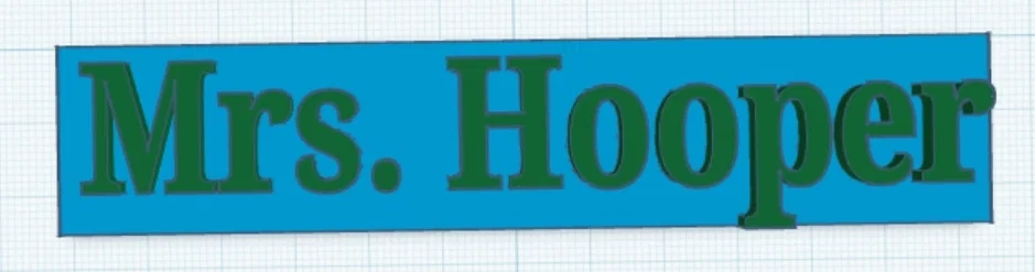 Mẫu in 3D bảng tên Mrs. Hooper đẹp mắt và dễ thương - Image 1