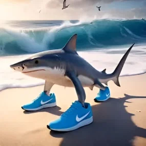 Mô hình cá mập đi giày sneaker cực chất cho máy in 3D