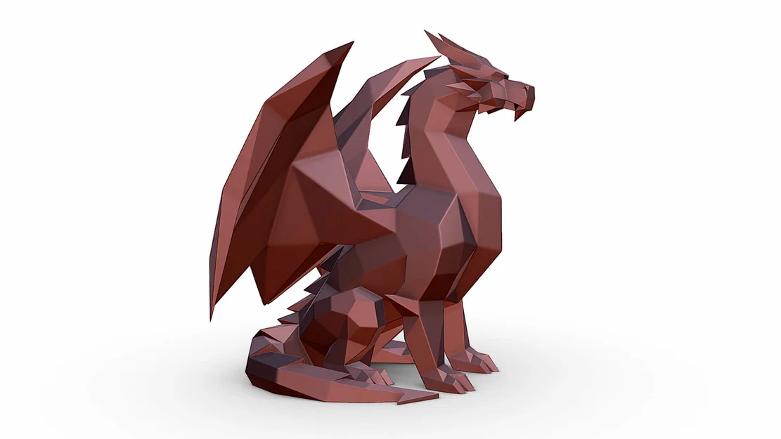 Mô hình rồng Low Poly - Thiết kế in 3D dễ dàng và bắt mắt - Image 1