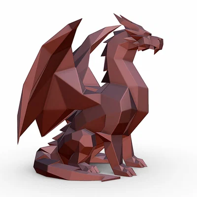 Mô hình rồng Low Poly - Thiết kế in 3D dễ dàng và bắt mắt