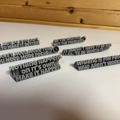 Biển hiệu để bàn 3D tạo động lực: Nothing Happens On It's Own