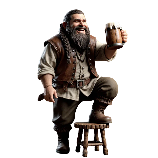 Mô hình Dwarven Toastmaster: Chú lùn nâng ly cực chất cho dân mê in 3D - Image 1