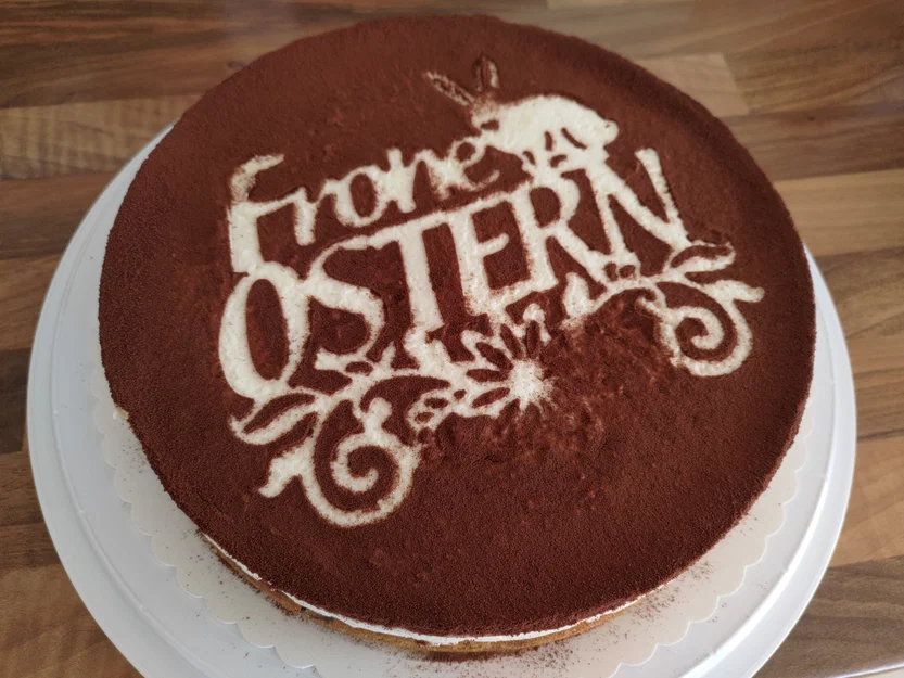 Khuôn rắc bột tạo hình "Frohe Ostern" (Chúc mừng lễ Phục sinh) - Image 1