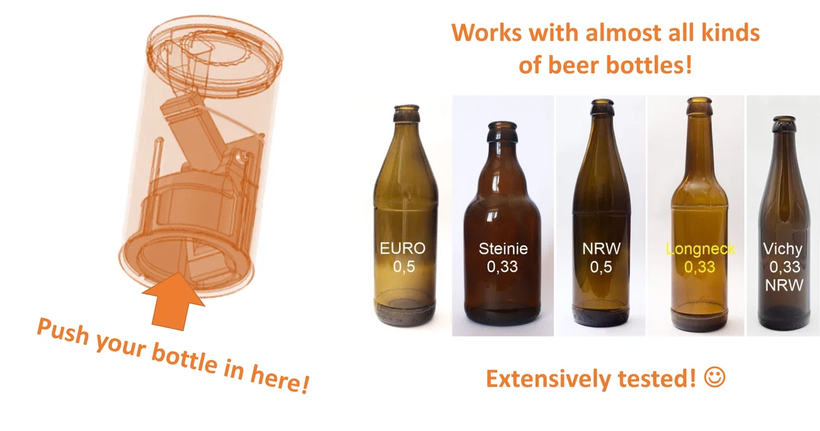 Dụng cụ mở nắp chai bia thông minh dạng nhấn in 3D - Image 2