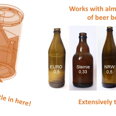 Dụng cụ mở nắp chai bia thông minh dạng nhấn in 3D