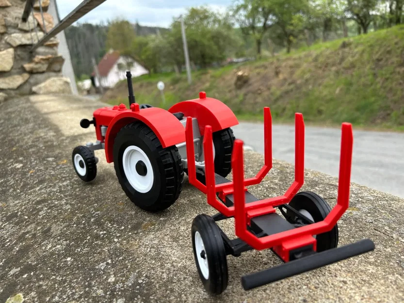 Khớp nối kéo + khung xe kéo gỗ cho mô hình máy kéo Zetor 50 Super - Image 1