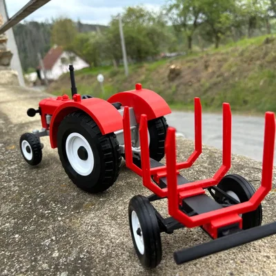 Khớp nối kéo + khung xe kéo gỗ cho mô hình máy kéo Zetor 50 Super