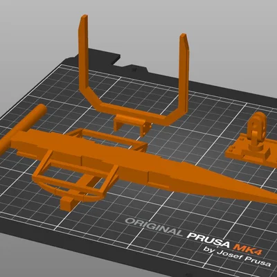 Khớp nối kéo + khung xe kéo gỗ cho mô hình máy kéo Zetor 50 Super