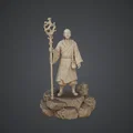 Thiền sư lữ hành cầm gậy – Mô hình nhân vật giả tưởng tối giản - Thumbnail 1