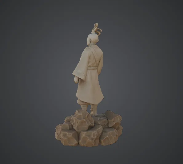 Thiền sư lữ hành cầm gậy – Mô hình nhân vật giả tưởng tối giản - Image 3