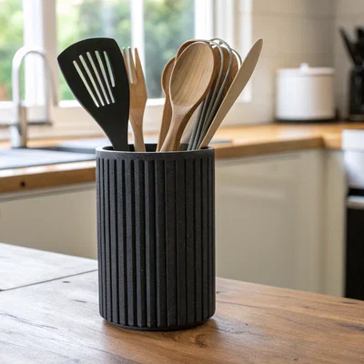 Ống Đựng Dụng Cụ Nhà Bếp Thiết Kế Ribbed Cao Hiện Đại