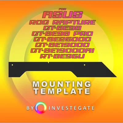 Ngàm Treo Tường/Trần ASUS Router (GT-BE98 Pro, GT-BE19000AI, RT-BE96U) - Template Tàng Hình