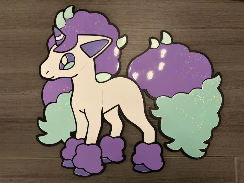 Tranh treo tường Galarian Ponyta khổ lớn. Không cần AMS - Image 1