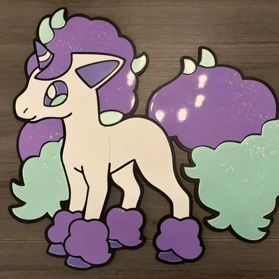 Tranh treo tường Galarian Ponyta khổ lớn. Không cần AMS