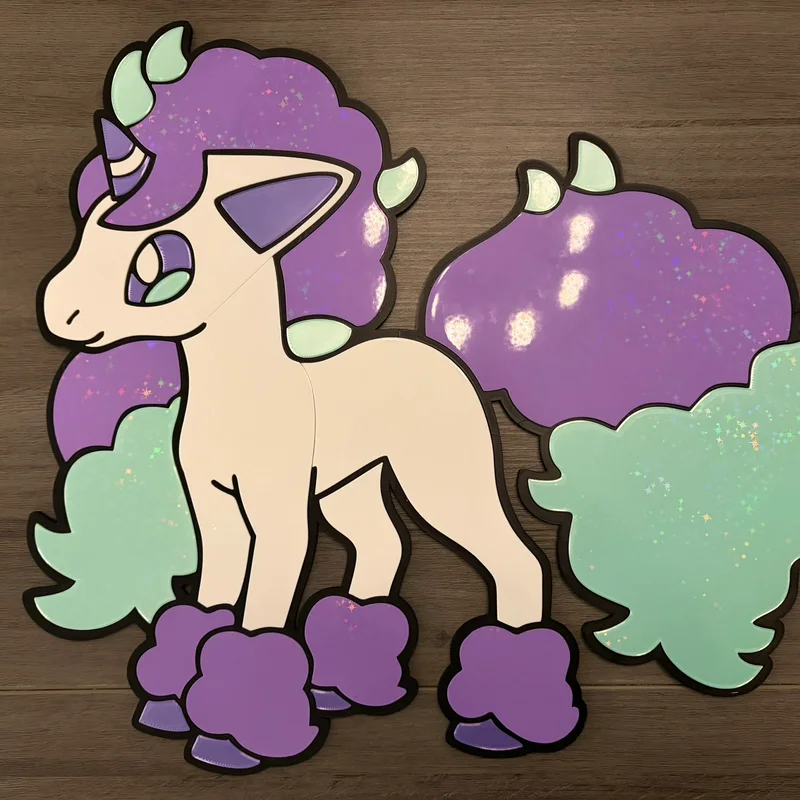Tranh treo tường Galarian Ponyta khổ lớn. Không cần AMS