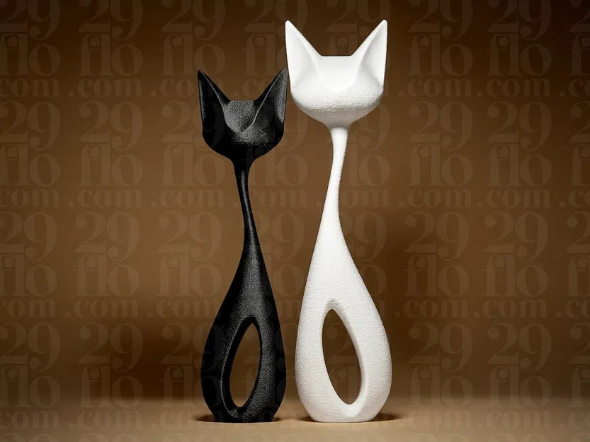 Bộ Hai Mô Hình Mèo Phong Cách Hiện Đại - Image 1