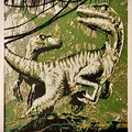 Tranh HueForge Poster Khủng long Raptor Jurassic Park Isla Nubar - Thumbnail 1