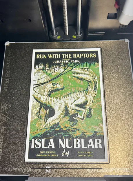 Tranh HueForge Poster Khủng long Raptor Jurassic Park Isla Nubar - Image 2